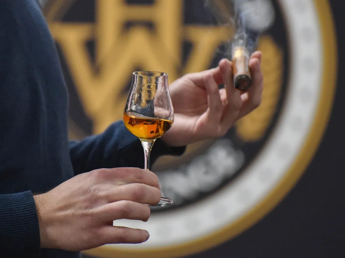 Cigar paired with rum